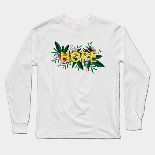 Hope flower design Long Sleeve T-Shirt by FEMM